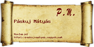 Páskuj Mátyás névjegykártya