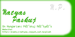 matyas paskuj business card